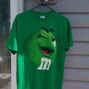 M&M'S Vibrant Green Vintage  Y2K RARE Cotton Tee Mens Medium